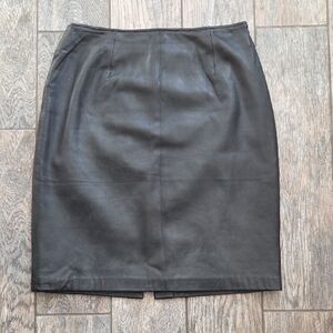 Croft & Barrow Black Leather Pencil Skirt